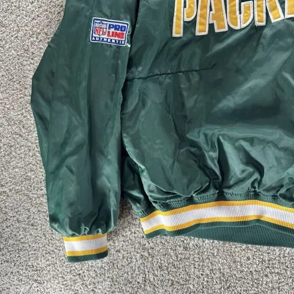 Vintage Green Bay Packers Starter Pro Line Pullover Lined Windbreaker Jacket XL
